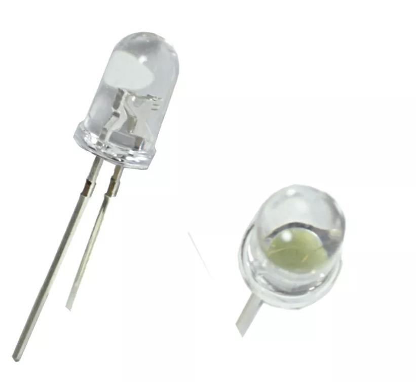 Светодиод выводной F5 (1 LED) белый 3,5V 0.06W 5lm с усиками 901958
